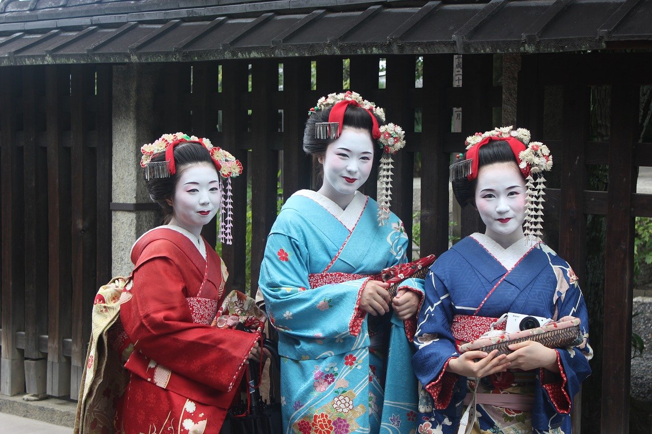 geisha, girls, kimono